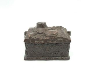 Ws&s Wilhelm Schiller & Son Match Holder Stoneware Terracotta Tobacco Box