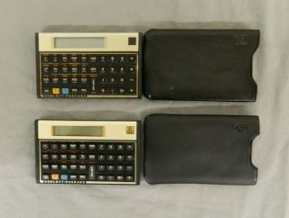 (2) Vintage Hewlett Packard Hp 12c Programmable Financial Calculators Great Look