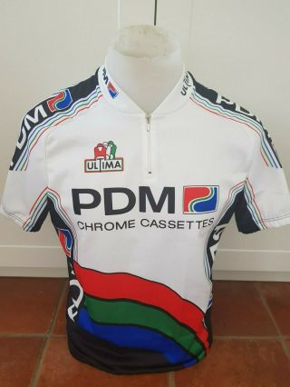 Team Pdm Ultima 4 Chrome Tapes Retro Vintage Team Cycling Jersey Made In Italy