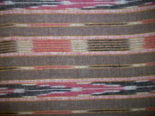 Vintage Brown Ikat or Southwest Stripe Cotton Flannel Fabric 2 8/9 yards 2