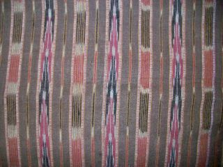 Vintage Brown Ikat or Southwest Stripe Cotton Flannel Fabric 2 8/9 yards 3