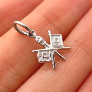 925 Sterling Silver Vintage Old Stock Us Army Signal Corps Design Charm Pendant