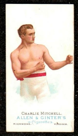 1888 Allen & Ginter The Worlds Champions Boxer Charlie Mitchell Cigarette Card