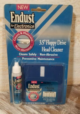 Endust 3.  5 " Floppy Drive Head Cleaner Non - Abrasive Preventive Vintage