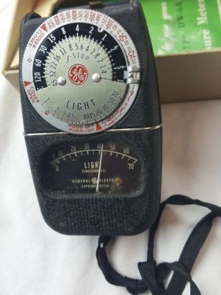 Vintage General Electric Light Exposure Meter W/ Box Type DW - 68 3