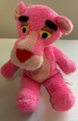 Vintage 1980 Mighty Star 10 " Pink Panther Plush Stuffed Animal United Artists
