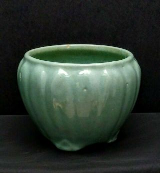 Vintage Zanesville Pottery Seacrest Matte Green 0 Jardiniere Planter Pot