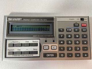 Vintage Sharp PC - 1270 Pocket Computer with Cover - - Made in Japan 2