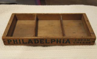 Vintage Philadelphia Cream Cheese Wood Wooden Crate Box