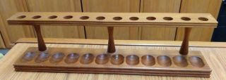 Vintage Mid Century 12 Wooden Pipe Holder,  Wall Hanger