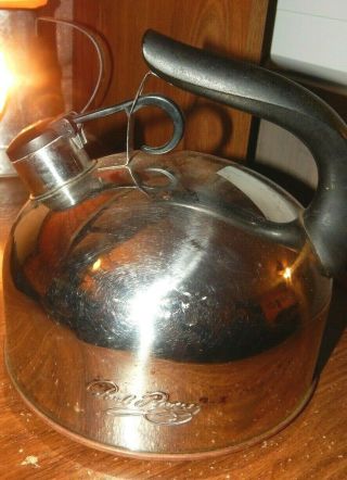 Vintage Paul Revere Ware 1.  5 Qt Copper Bottom Tea Kettle Pot F 94 - C No Whistle