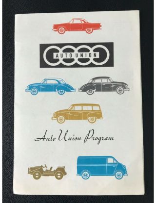 Dkw Auto Union Sales Brochure,  Vintage Audi Showroom Wb 1561 (140e)