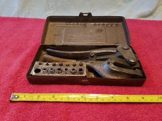 Whitney Jensen Punch No.  5 Jr Machinery And Metal With Case Vtg Usa