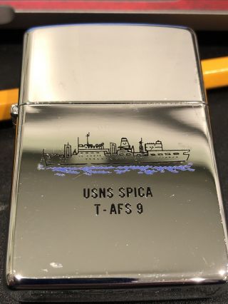 1994 July Zippo Lighter Usns Spica T - Afs 9 Uss Usn Military Navy Ship