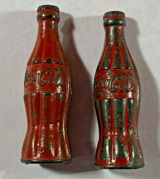 L7) Vintage Coca Cola Bottle Figurine Shaped Pencil Sharpener Coke Cast Iron