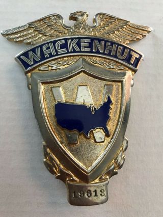 Cool Vintage Wackenhut Security Service Officer Badge Obsolete 3 " H X2.  5 " W