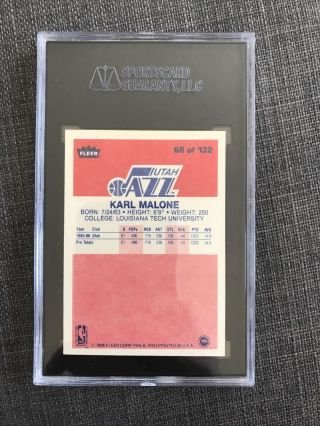 1986 - 87 Fleer 68 Karl Malone Rookie Card HOF SGC 7 2