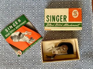 Vintage Singer Blind Stitch Attachment 160616 Box W/ Instructions
