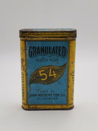 Vintage Antique Pipe Tobacco Tin Granulated Sliced Plug John Weisert Co