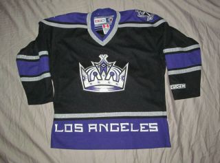 Vtg Los Angeles La Kings Hockey Jersey Youth L/xl All Sewn Ccm Quality Jersey