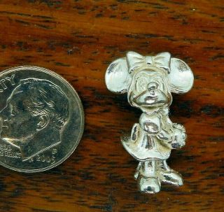 Vintage Silver Large Minnie Mouse Disneyland Walt Disney World Charm M