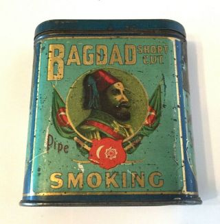 Antique Bagdad Short Cut Vertical Pocket Tobacco Tin