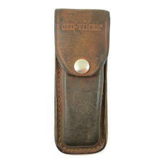 Schrade Old Timer Leather Knife Sheath Fits Up To 5.  5 " Closed Vintage 3999 - Q
