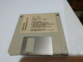 Microsoft Entertainment Pack Floppy Disk 1 Set Up 1990 - 1994