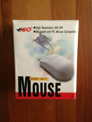 Ego 3 - Button Mouse (ak - 77) Serial Port,  400dpi.  Vintage Pc,  Xt,  At,  386,  486.