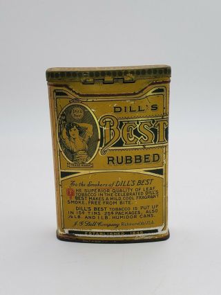 Vintage Dill ' s Best Smoking Pipe Tobacco Tin Richmond VA 3