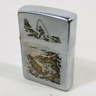 Vintage 1965 Fly Fisherman Trout Fishing Sport Series Zippo Lighter
