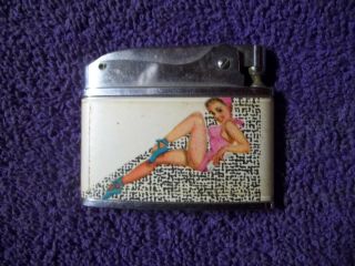 Vintage Brother Automatic Lighter With Pin Up Girls Double Sided