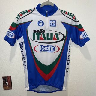 Vintage Sms Santini Selle Italia Cycling Bike Jersey Men Size M Made In Italy