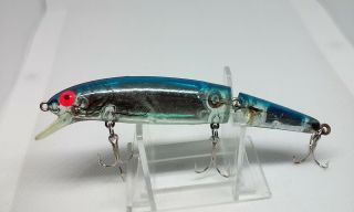 Vintage Bomber Jointed Long A Blue/silver Flash 15a 4.  5 " Screwtail Jerkbait Lure