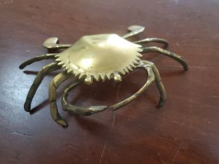 Vintage Solid Brass Crab Hinged Trinket Holder Pincher Cigarette Ashtray Tray
