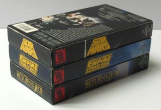 Vintage 1990 Theatrical Star Wars VHS Trilogy CBS FOX Red Label 3