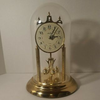 Vintage Seth Thomas Glass Dome Quartz Anniversary Mantel Clock West Germany