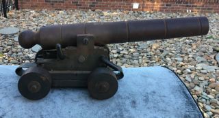 Civil War Era Fort Sumter 1865 Antique Signal Cannon Black Powder Metal Base