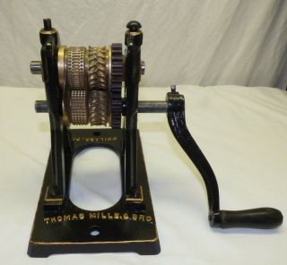 Antique Thomas Mills & Bro.  Cast Iron & Brass Hard Candy Rolling Machine Press
