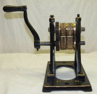 Antique Thomas Mills & Bro.  Cast Iron & Brass Hard Candy Rolling Machine Press 6