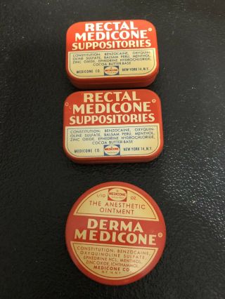 Vintage Medical Physicians Sample Pack Medicone Company Hemorrhoidal Therapy 3