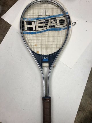 Vintage Amf Head Aluminum Tennis Racquet Edge 4 1/8 Grip White Cover Racket Usa
