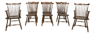 L50117ec: Set Of 8 Stickley Cherry Valley Windsor Dining Room Chairs