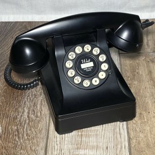 Crosley Phone Model 302 Vintage Rotary Look Style Classic Desk Phone Black