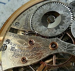 114.  2 Gram Solid 14k Gold Antique 1902 Waltham 23j Maximus 16s O/f Pocket Watch