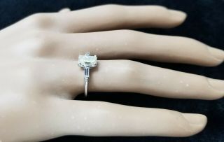 Platinum vintage engagement ring natural yellow diamond 1.  05ct SI1 GIA cert 3