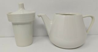 Vintage Villeroy & Boch White Porcelain Tea Pot With Diffuser Luxembourg