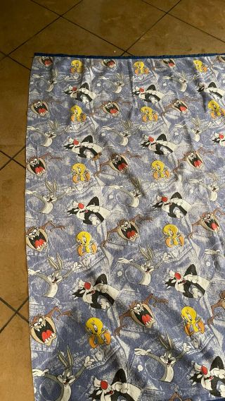 Vintage 1992 Looney Blanket Bedspread Sylvester Tweety Bugs Bunny Warner Bros. 2