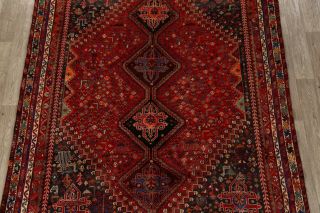 Antique Tribal Ghashghai Wool Area Rug Geometric Handmade Oriental Carpet 7x10 3