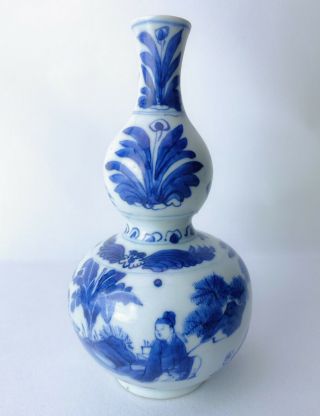 Transitional Period Chinese Antique Porcelain Blue And White Vase Chengzheng 17c